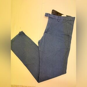 Hugo Boss Kito Slim Fit Blue cotton Linen Dress Pants